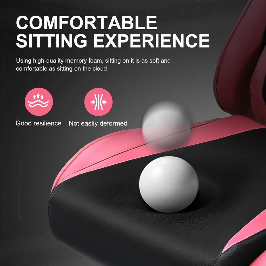 GTPLAYER Gaming Chair with Footrest, Ergonomic Computer Game Desk Chair, Recline Gaming Chair Seat Height Adjustment, Swivel Rocker with Headrest and Lumbar (Colorful)