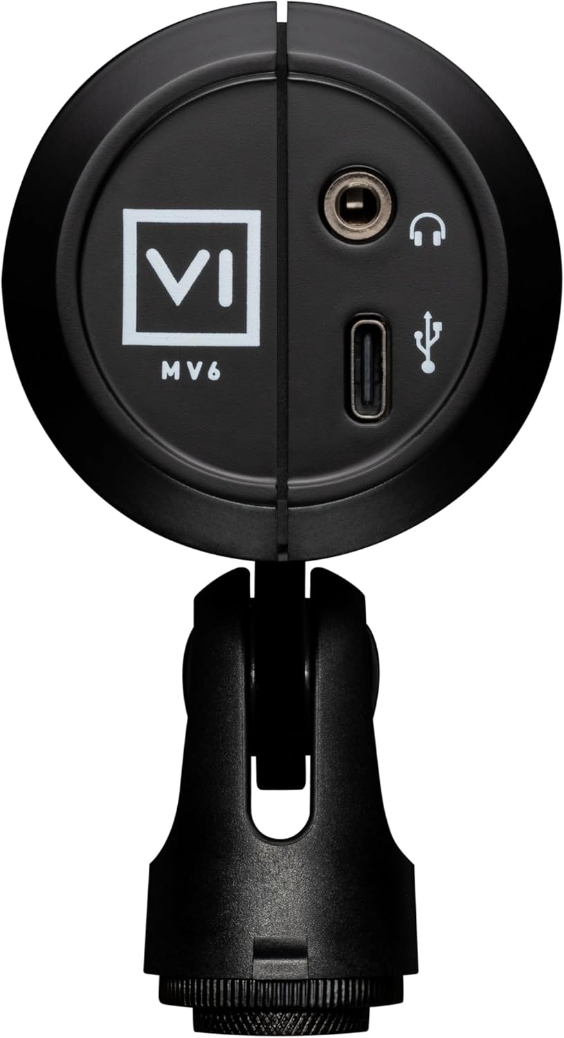 Shure MV6 Gaming Microphone – Dynamic USB Mic for PC Gaming & Streaming with Tap-to-Mute, Noise Cancellation, Desktop Stand & 3.5mm Headphone Monitoring, Black