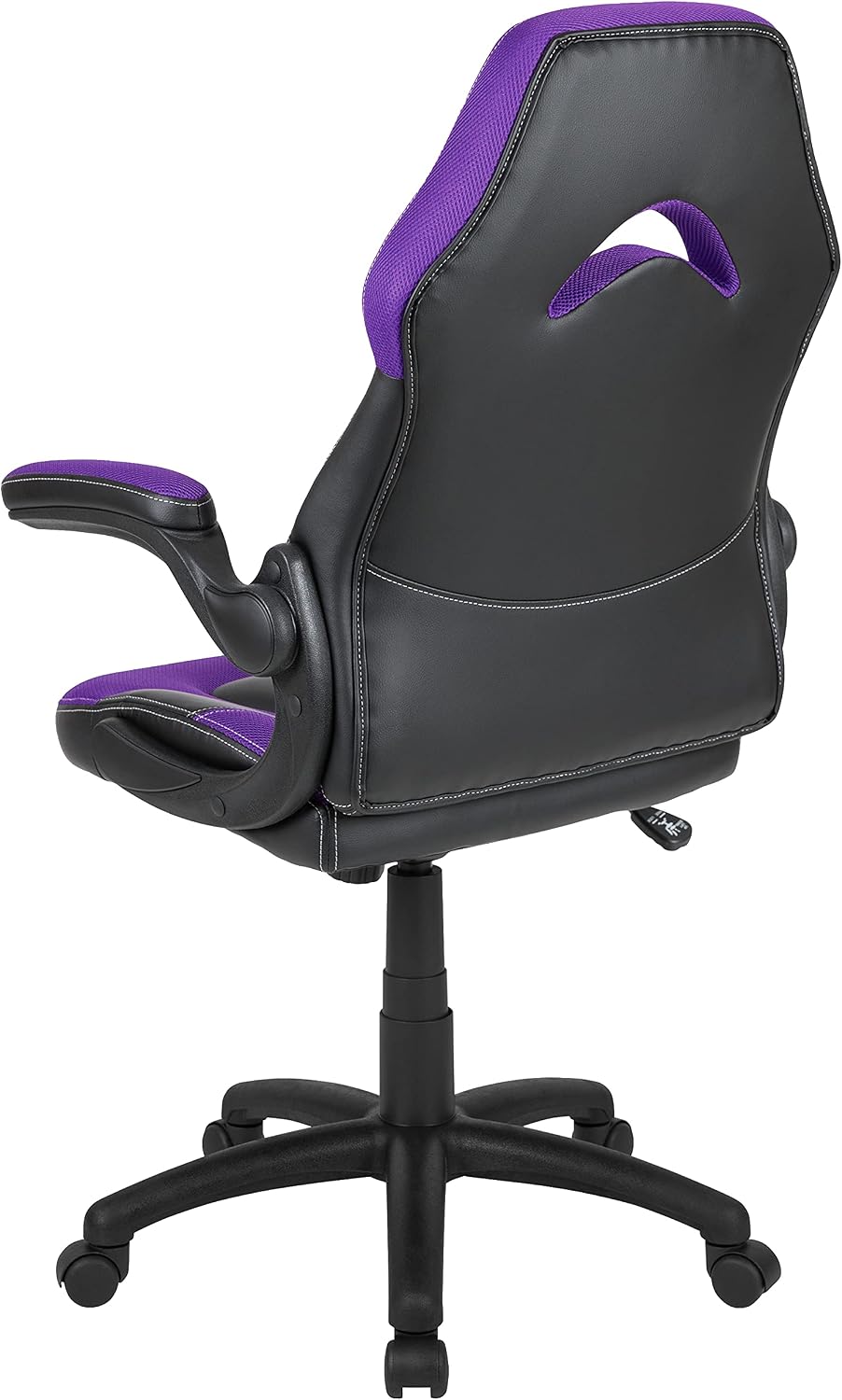Flash Furniture X10 Gaming Chair Racing Office Ergonomic Computer PC Adjustable Swivel Chair with Flip-up Arms, Purple/Black LeatherSoft