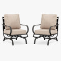 PHI VILLA Patio Conversation Set for 2, Deluxe Outdoor Patio Set with 2 C-Base Padded Sofa Chair