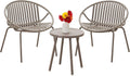 Werph Patio Furniture Set, 3 Pieces Outdoor Furniture with Bistro Table and Chairs Set of 2, Outdoor Patio Set with Porch Chairs and Table, Deck Conversation Set for Garden Poolside