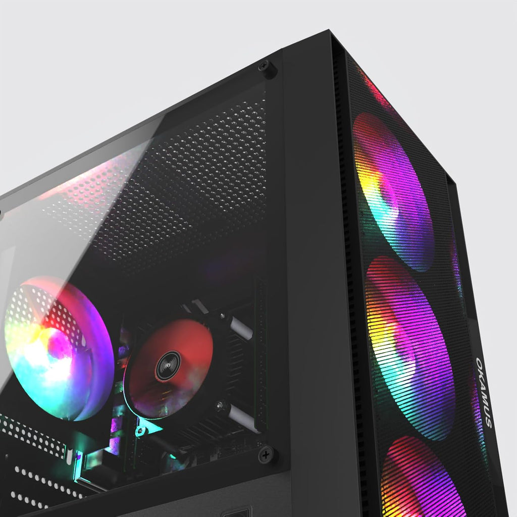 Gaming PC, i5 CPU Up to 3.6GHz, Integrated Graphics, 256 GB M.2, 8 GB RAM Pre-Built Computer, RGB Fans x 4, Win 11 Home，WiFi 6 + BT 5.3, 550W PSU (i5 CPU+256GB+8GB)
