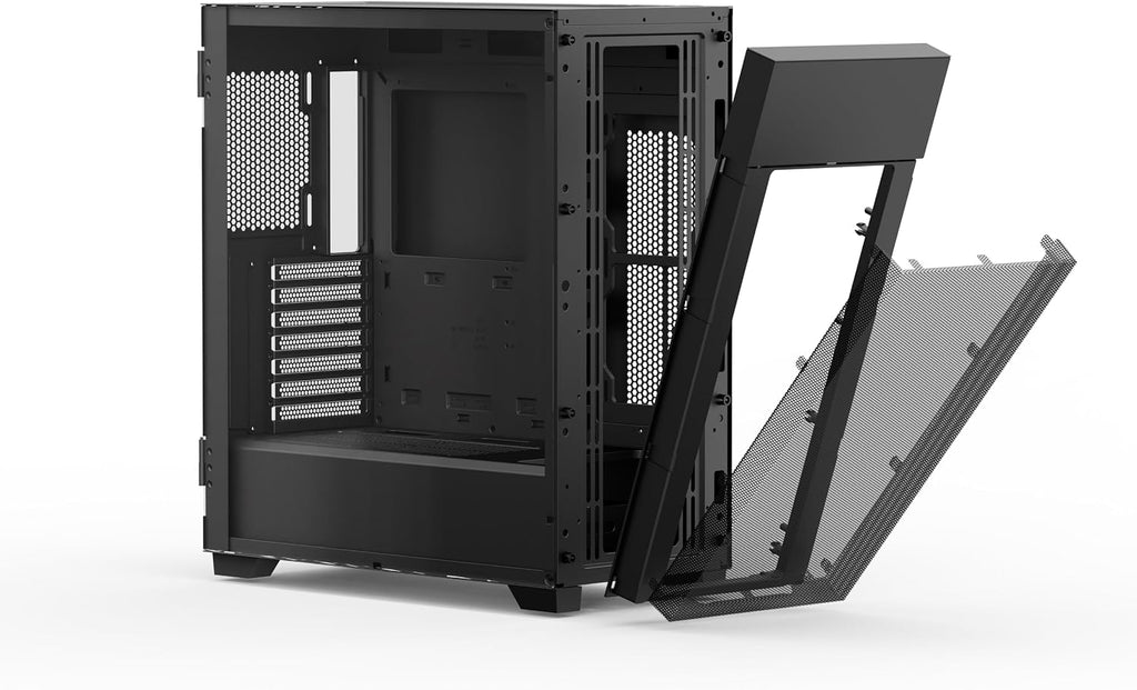 Rosewill FBM-X7 ATX Mid Tower Case - Hinged Tempered Glass Side Panel, High Airflow, 4X PWM ARGB Fans, Pre-Installed 650W 80+ Gold ATX 3.1 Power Supply - Black