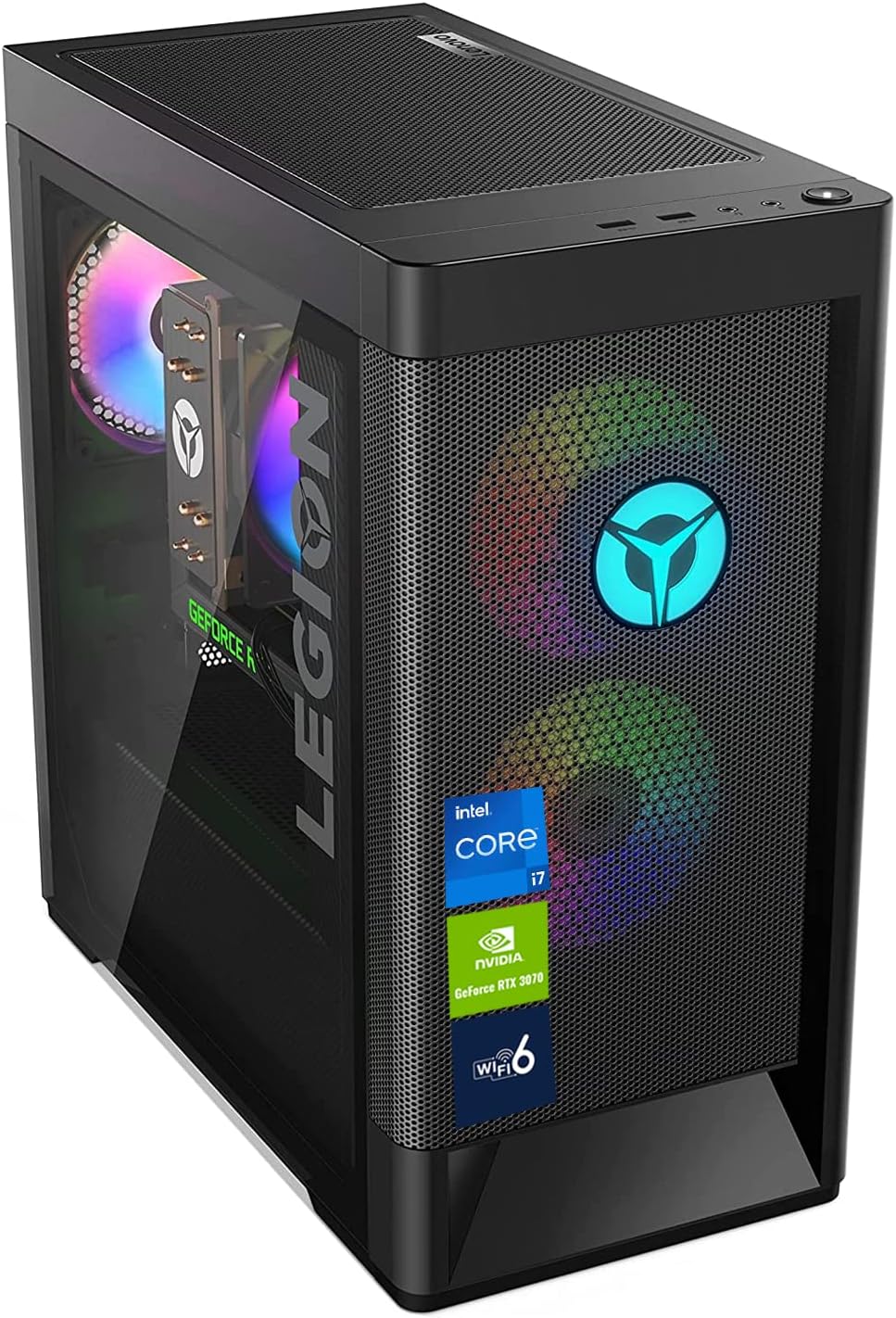 Lenovo Legion Tower 5i Gaming Desktop, Intel Core i7-11700F, GeForce RTX 3070, 64GB RAM, 2TB SSD + 8TB HDD, RJ-45, Display Port, HDMI, Wired Keyboard & Mouse, Wi-Fi 6, Windows 11 Pro, Black