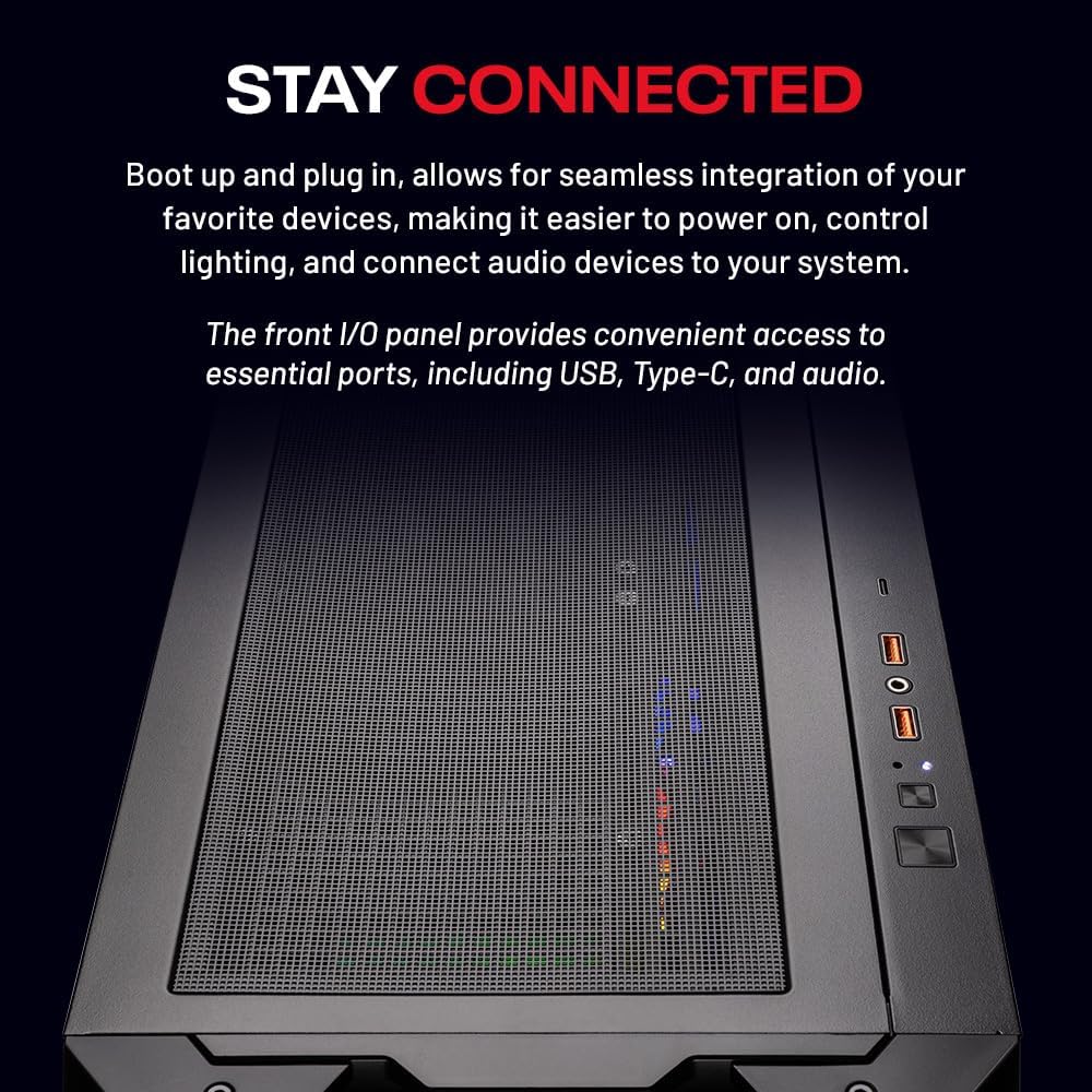 Skytech Gaming Edge Desktop PC, Ryzen 5 5500 3.6 GHz (4.2GHz), AMD RX 9060XT 8GB, 1TB NVMe SSD, 16GB DDR4 RAM 3200, 650W Gold PSU, Wi-Fi, Win 11