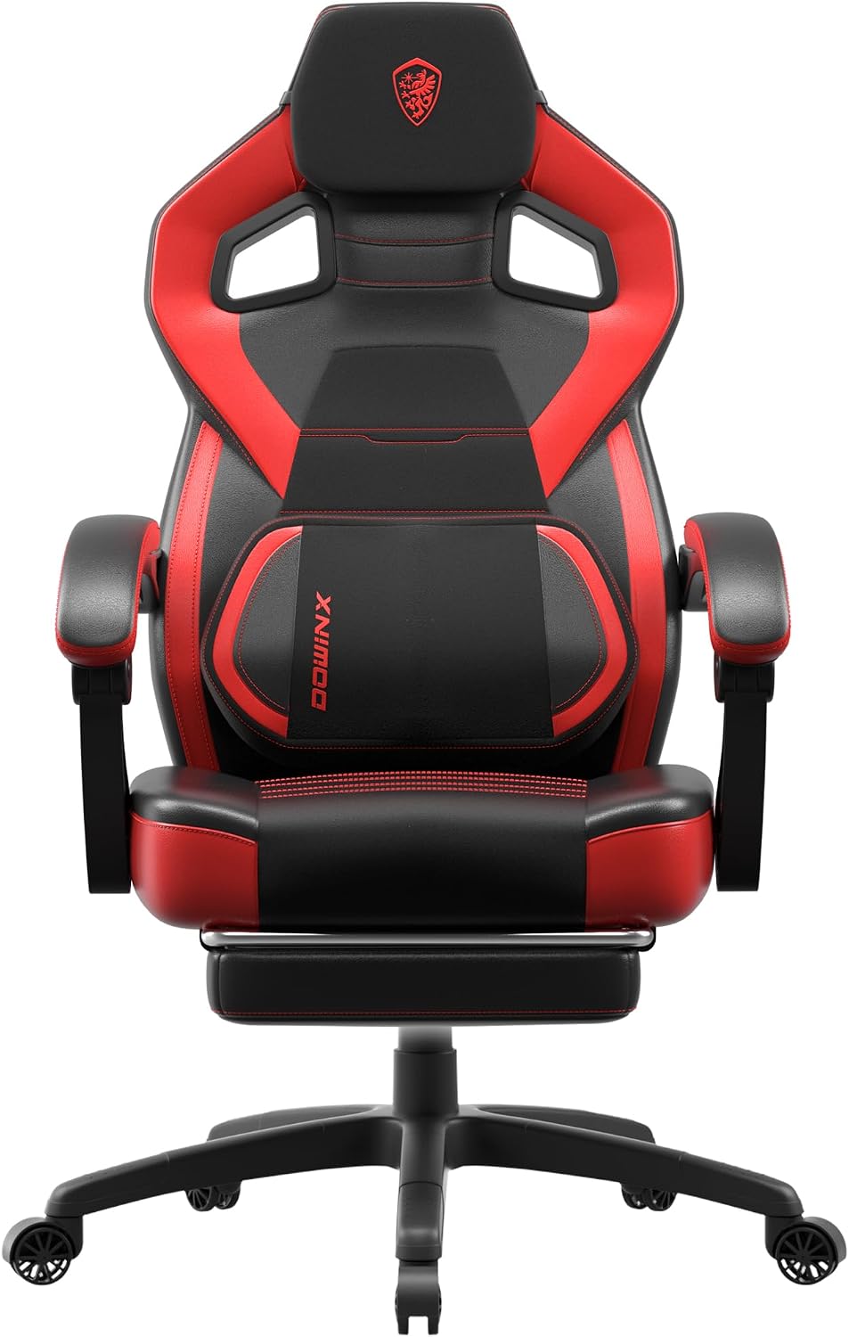 Dowinx Gaming Chair with Footrest, Big and Tall Gaming Chair for Heavy People, Gamer Chair for Adult with Massage, Ergonomic Gaming Chair with headrest, Computer Game Chair for 200lbs, Red