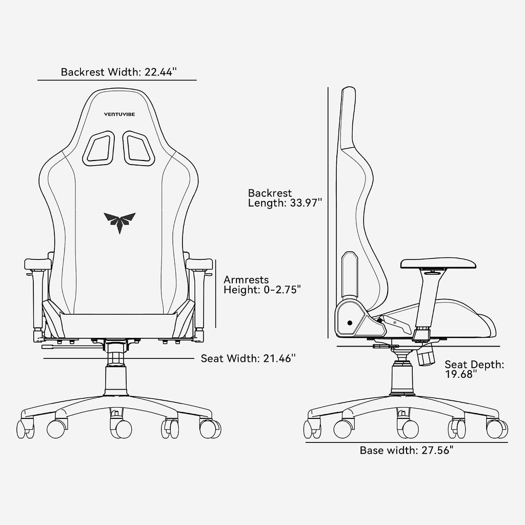 Gaming Chair 4D Adjustable Armrests - 155° Reclining & 320lb Capacity, High Back Ergonomic Computer Chair with Lumbar Support, Fabric Office Chair for Adults (Blue)