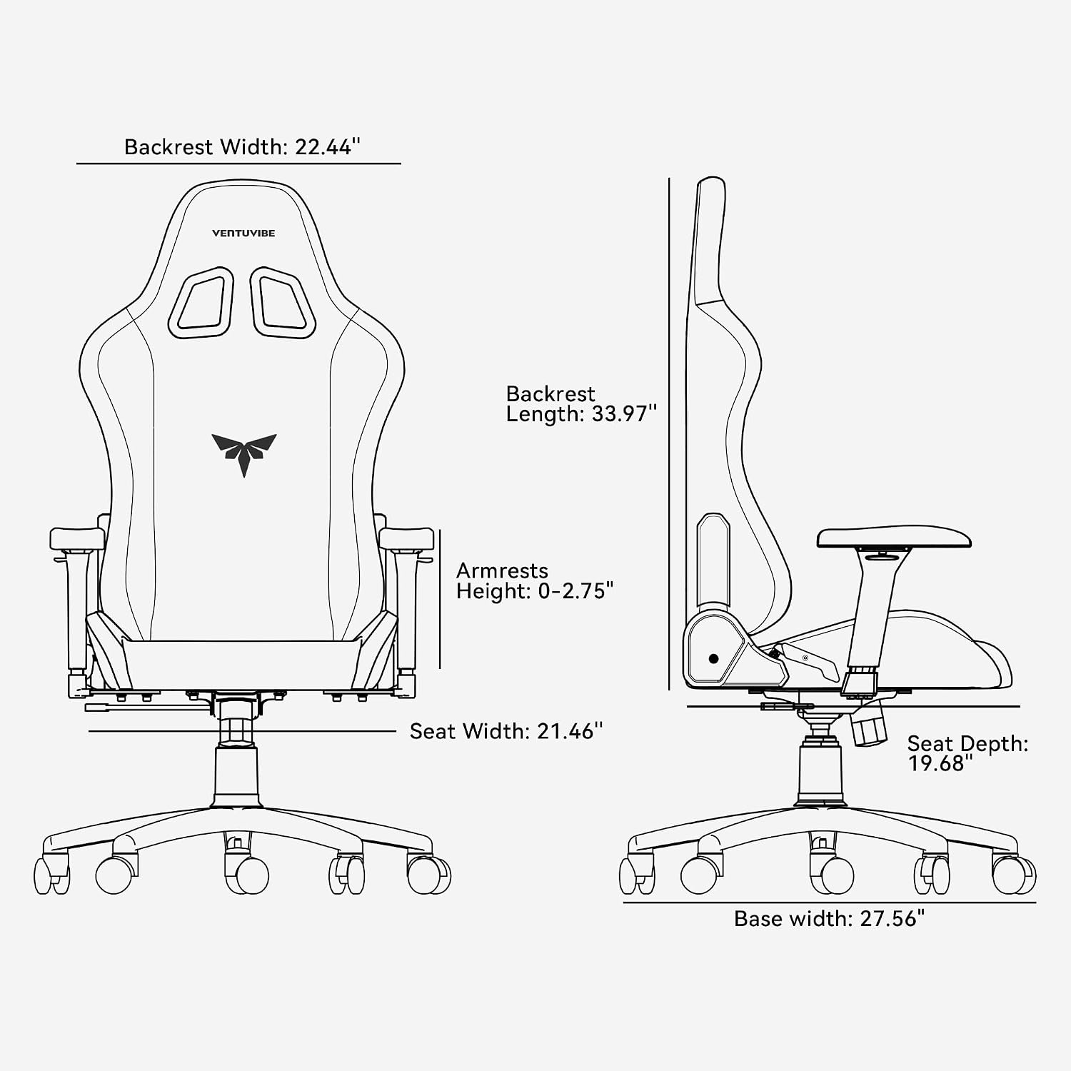 Gaming Chair 4D Adjustable Armrests - 155° Reclining & 320lb Capacity, High Back Ergonomic Computer Chair with Lumbar Support, Fabric Office Chair for Adults (Blue)