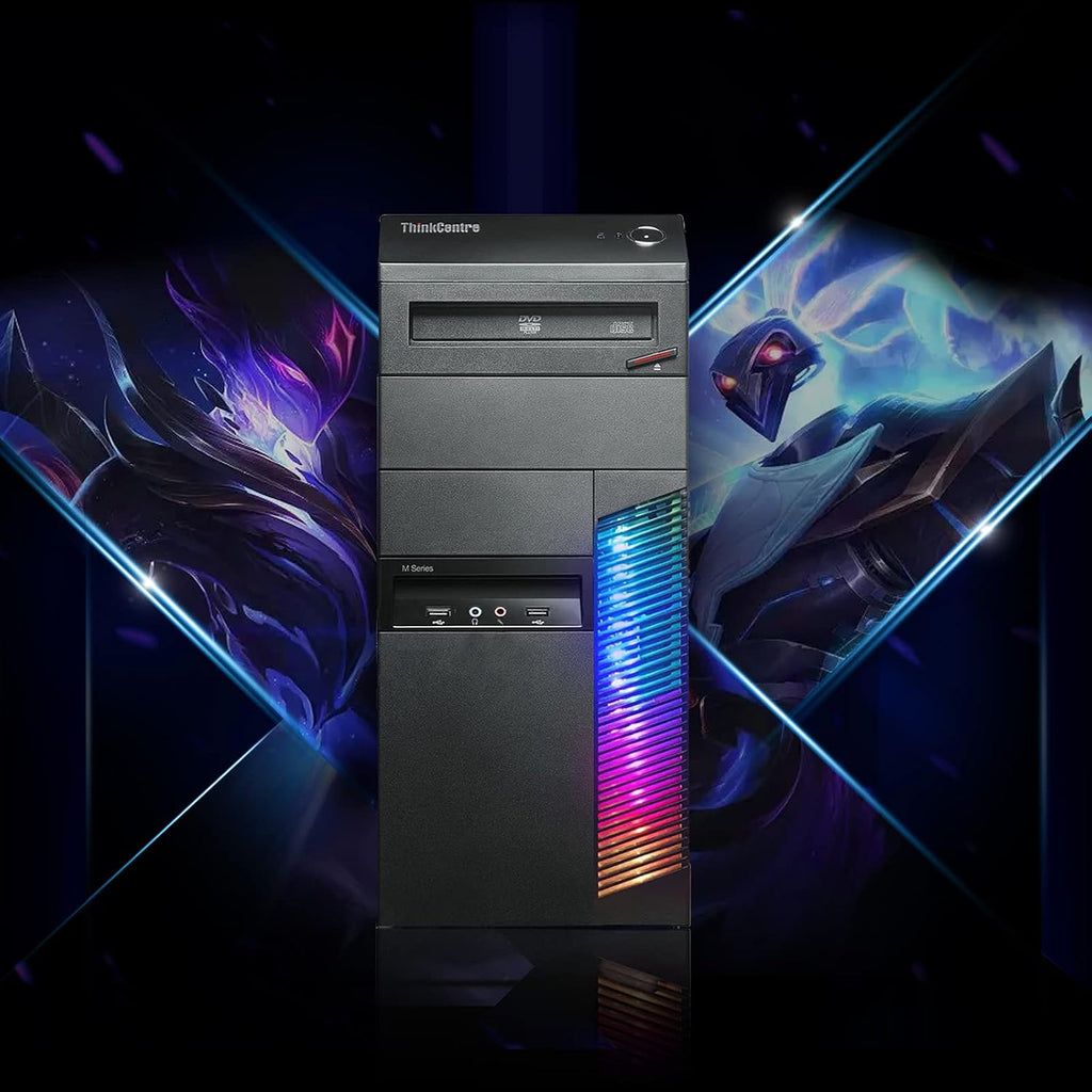 Lenovo Gaming PC Desktop Computer - Intel Quad I5 up to 3.6GHz, GeForce GTX 1660 Super 6G GDDR6, 32GB Memory, 256G SSD + 3TB, RGB Keyboard & Mouse, WiFi & Bluetooth 5.0, DVD, W10P64 (Renewed), (M83)