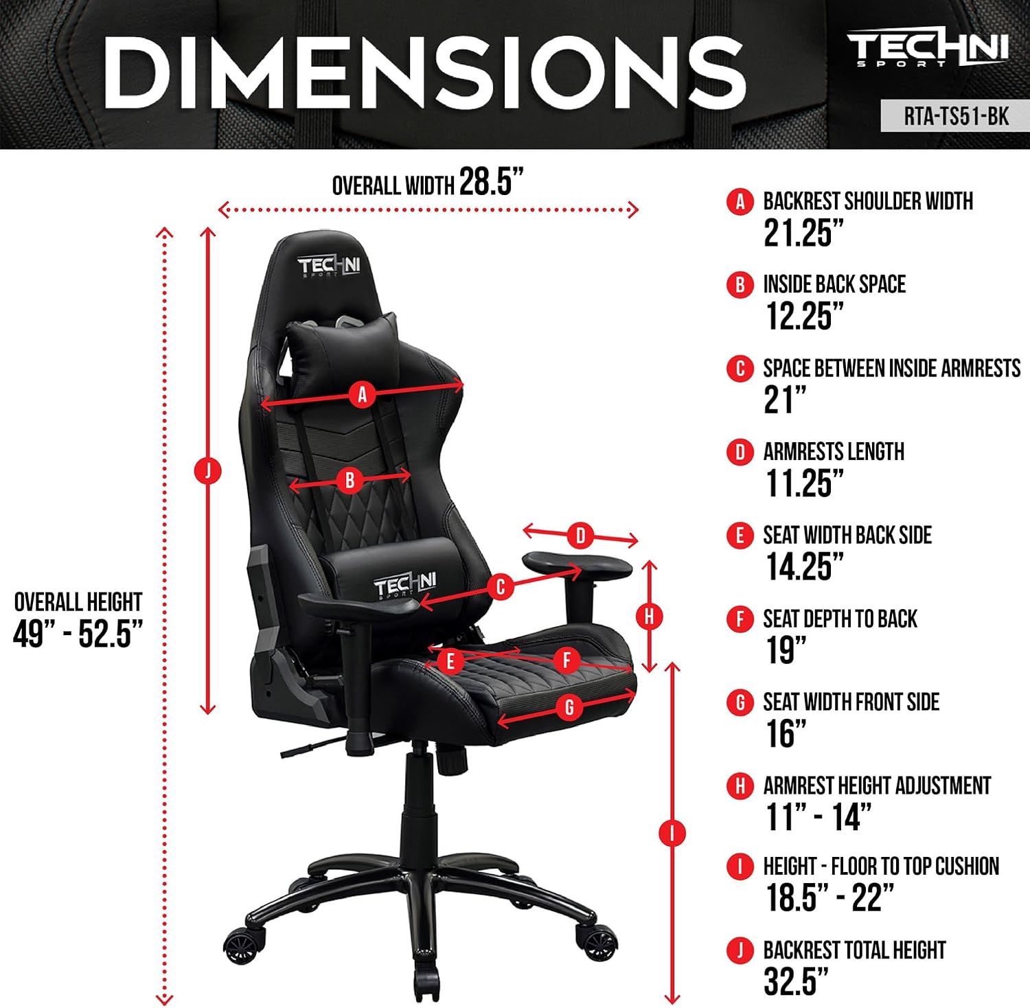 Techni Sport GG Black Gaming Chair