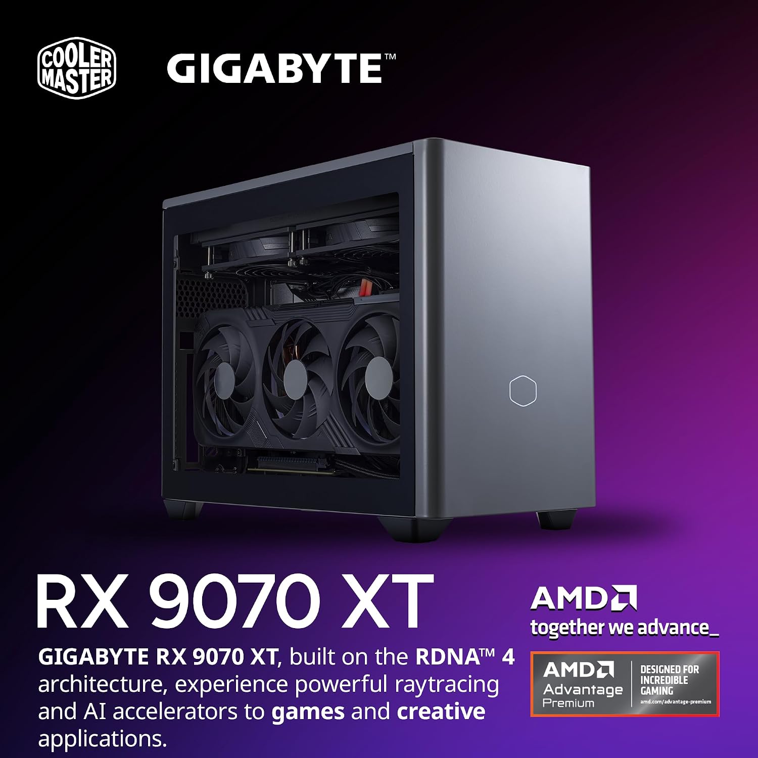 Cooler Master NR2 Pro Gaming PC – AMD RYZEN 7 7800X3D, AMD RX 9070 XT 16GB, 32GB DDR5 6000MHz, 2TB Gen4 M.2, Windows 11, V850 SFX Gold PSU, Compact Mini ITX Desktop PC