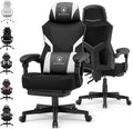 GTPLAYER Computer Chair with Adjustable Footrest, Ergonomic Gaming Chair with Headrest and Lumbar Support, Breathable Mesh Office Chair for Adults, High Back Reclining Desk Chair for Gaming and Office