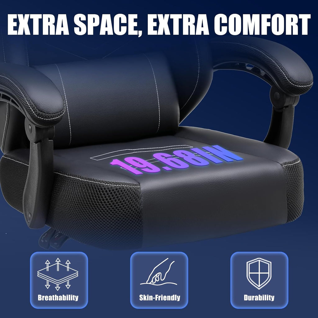 GTPLAYER Gaming Chair, Recliner Chair with Headrest & Lumbar Support, Linkage Armrest,Ergonomic Gaming Chair, High Back Office Home, Black