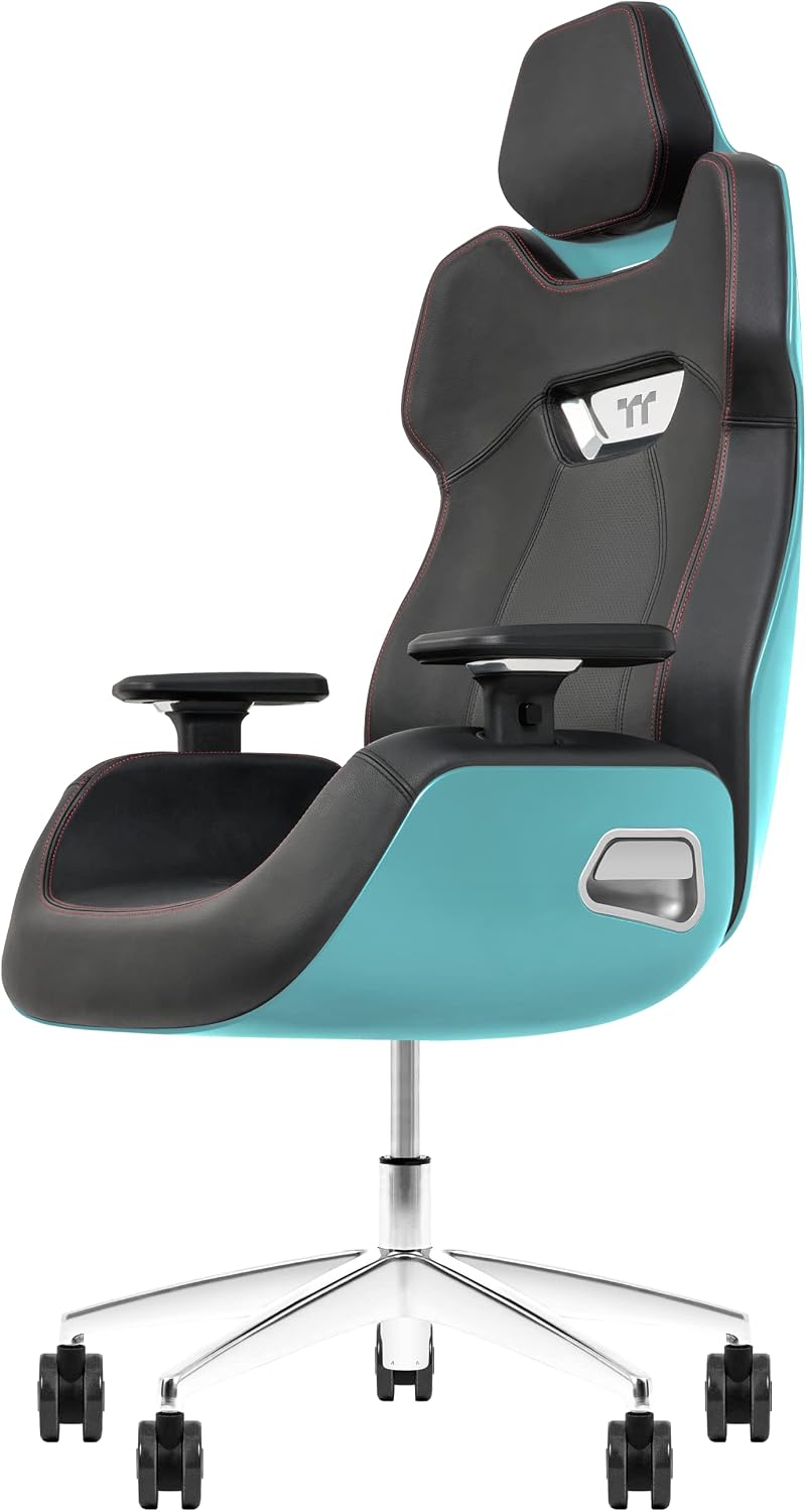 Thermaltake Argent E700 Real Leather Gaming Chair (Turquoise) Design by Studio F. A. Porsche, GGC-ARG-BTLFDL-01