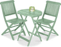 Best Choice Products 3-Piece Acacia Wood Bistro Set, Folding Patio Furniture for Backyard, Balcony, Deck w/ 2 Chairs, Round Coffee Table, Teak Finish - Mint