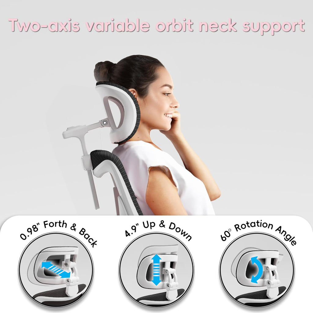 Ergalithic Office Home Ergonomic Desk Chair-Computer X-Shaped Chair Mesh PU Leather with Adjustable Lumbar Support-Executive Chair High Back with Headrest Flip-Up Arms for Long Hours (Light Black)
