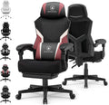 GTPLAYER Computer Chair with Adjustable Footrest, Ergonomic Gaming Chair with Headrest and Lumbar Support, Breathable Mesh Office Chair for Adults, High Back Reclining Desk Chair for Gaming and Office