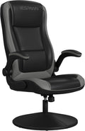 RESPAWN 800 Swivel Rocker Gaming Chair - Ergonomic Floor Gaming Seat with Lumbar Support, Flip Up Armrest, High Back, Pedestal Base, Comfortable No Wheels Console Video Game Rocker Chair - Gray
