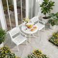 30.31' Outdoor Table and Chairs, Patio Table Set with 2.36' Umbrella Hole, Anti-Resistant Outdoor Dinning Set, Cast Aluminum Patio Furniture Set for Garden, Porch, Deck