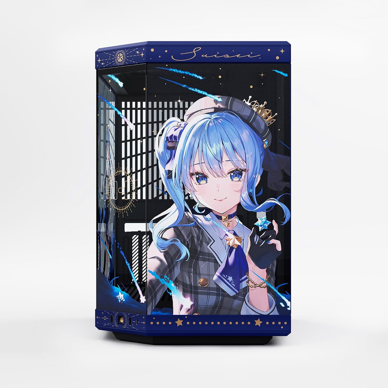Hyte Y70 Hoshimachi Suisei Official Licensed - Mid-Tower ATX Gaming PC Desktop Case - Panoramic Tempered Glass - Dual Chamber - High Airflow Chassis - PCIE 4.0 Riser Cable Included - Blue