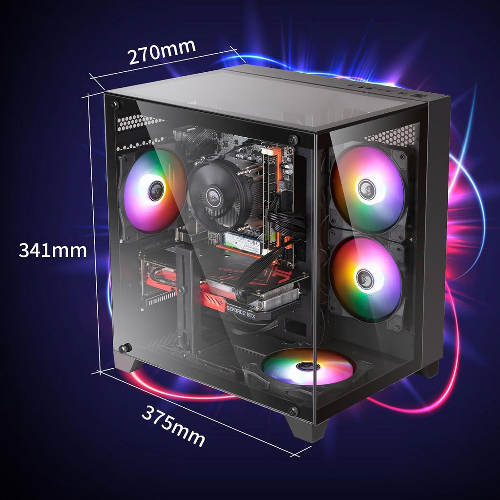 Gaming PC Desktop Computer,Intel Core i7 Desktop,Operating at A Frequency of 3.4GHz,GTX1660Super Graphics Card with 6GB GDDR6 Video Memory,16GB RAM, 512GB SSD,WiFi 5.0,RGB Fan x4
