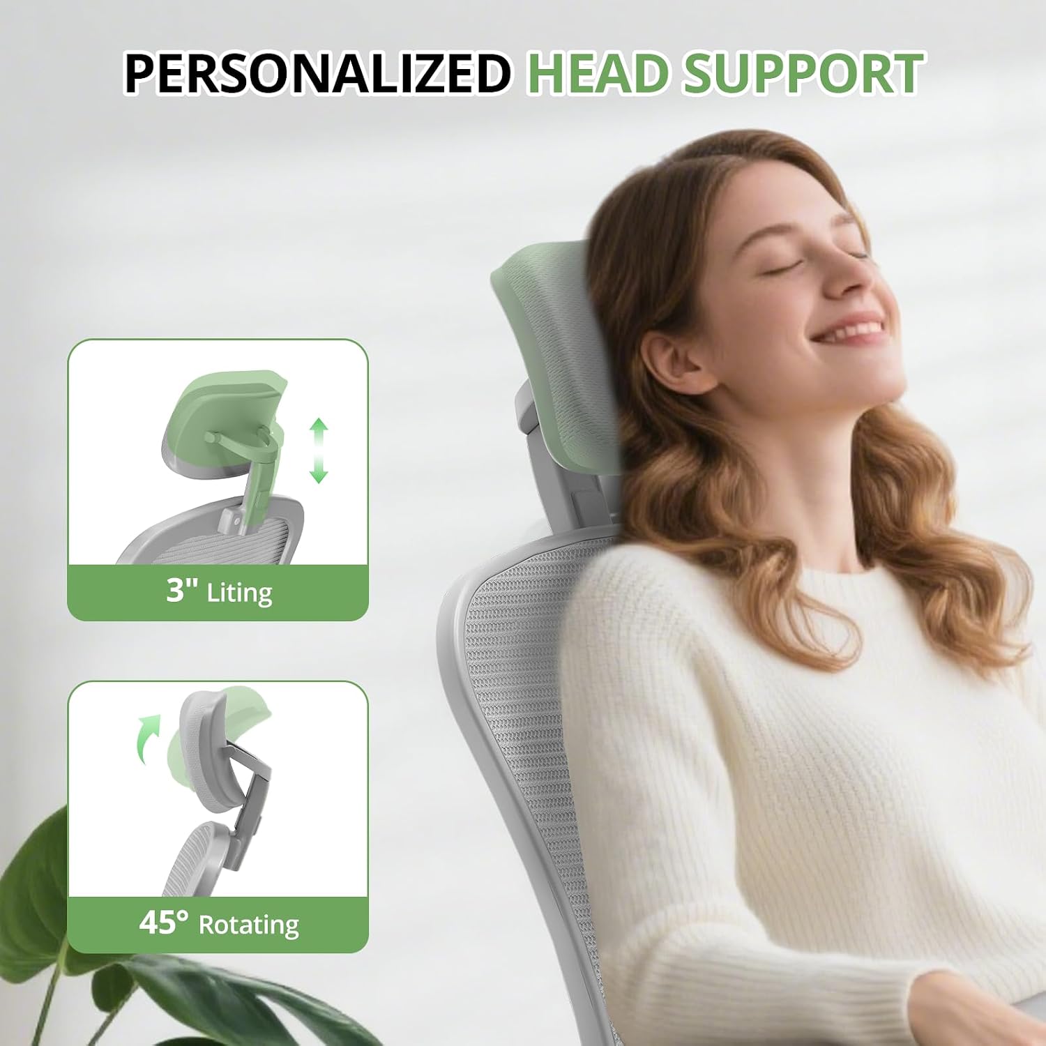 Synorla Office Chair Ergonomic Desk Chair, 330LBS Capacity, High Back Computer Design for Long Hours Comfort, Rolling Swivel Executive Task for Home Office with Flip-up Armrests（Grey）