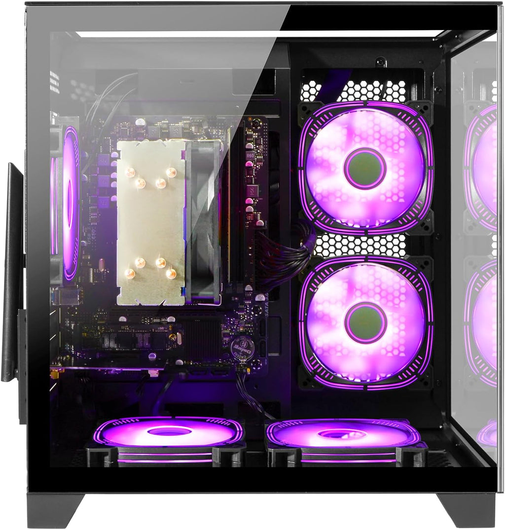 LXZ Desktop PC Computer Ryzen 5-5600GT 8 core 3.6GHz, 16G DDR4 RAM, 1TB NVME SSD, Tower Computer with Wi-Fi & 400W Power Supply for Working, Home and Office