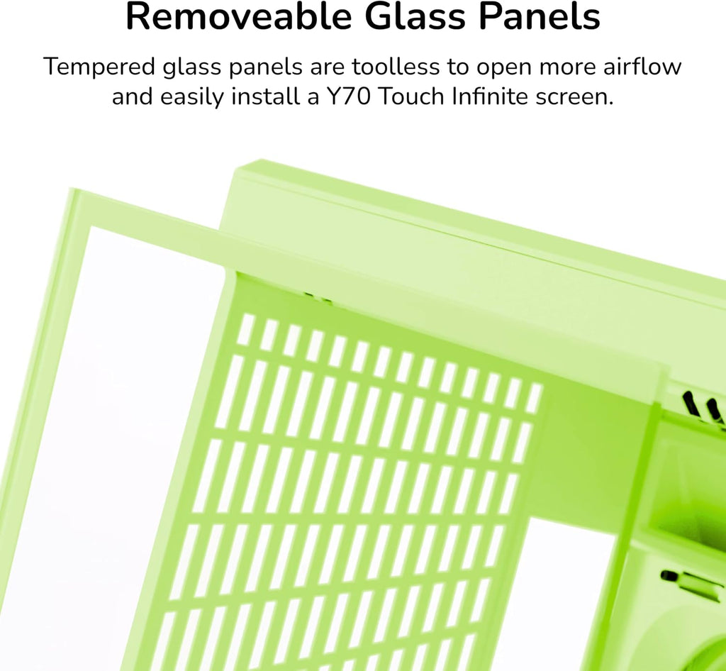 Hyte Y70 Mid-Tower ATX Gaming PC Desktop Case - Panoramic Tempered Glass - Dual Chamber - High Airflow Chassis - PCIE 4.0 Riser Cable Included - New Modern Aesthetic - Matcha Milk (Green)