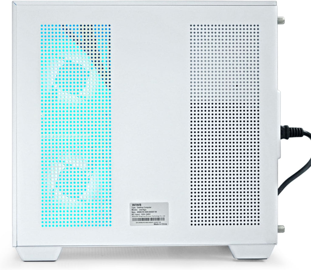 Gaming PC Desktop Computer - Ryzen 5 5600, Radeon RX 6500XT 4GB, 16GB DDR4 RAM, 512G NVME 3.0 SSD, WiFi 6 (White)