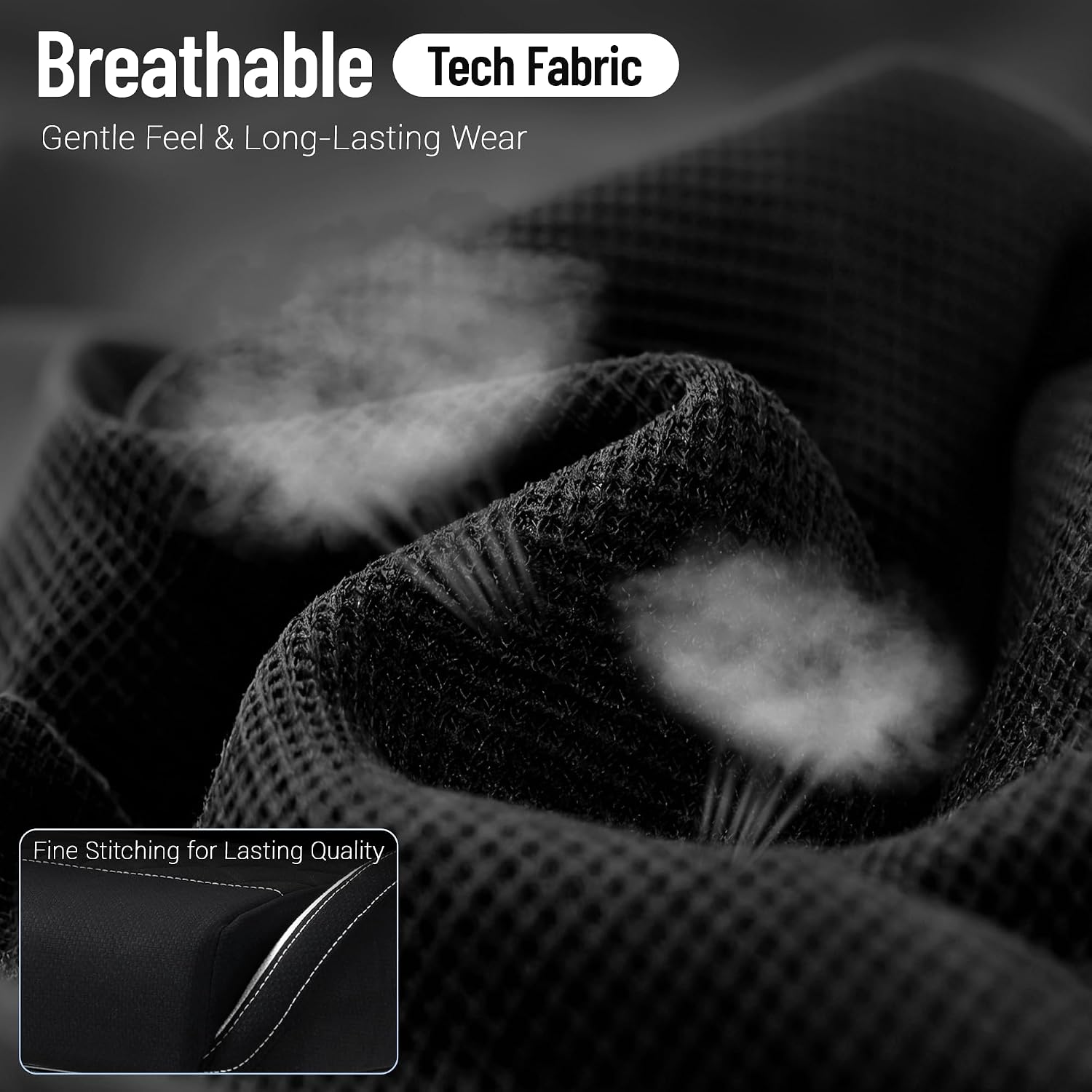 Big and Tall Gaming Chair Fabric with Pocket Spring Cushion, High Back Heavy Duty Gaming Chairs for Adults with Massage Lumbar Support, Ergonomic Computer Chair with Footrest for 400LBS Black