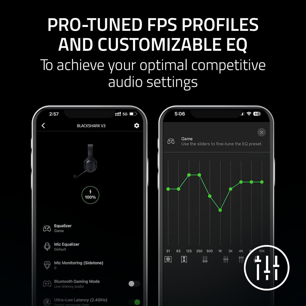 Razer BlackShark V3 Wireless Gaming Headset for PC: 50mm Drivers - Super Wideband Mic - 2.4 GHz, Bluetooth, USB - Works with Mac, PS5, Nintendo Switch, Smartphone - 70 Hr Battery - Black