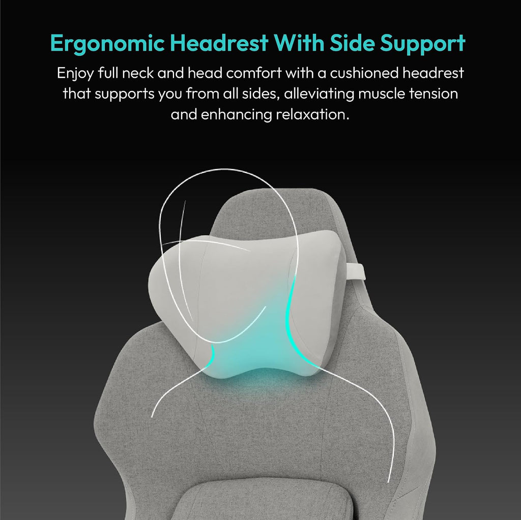 ThunderX3 CORE Smart LOFT Gaming Chair Light Grey – Ergonomic Office Chair, Automatic Lumbar Support, Synchronised Mechanism, 3D Armrests, Fabric Cover, for Users up to 125kg, 155-190cm