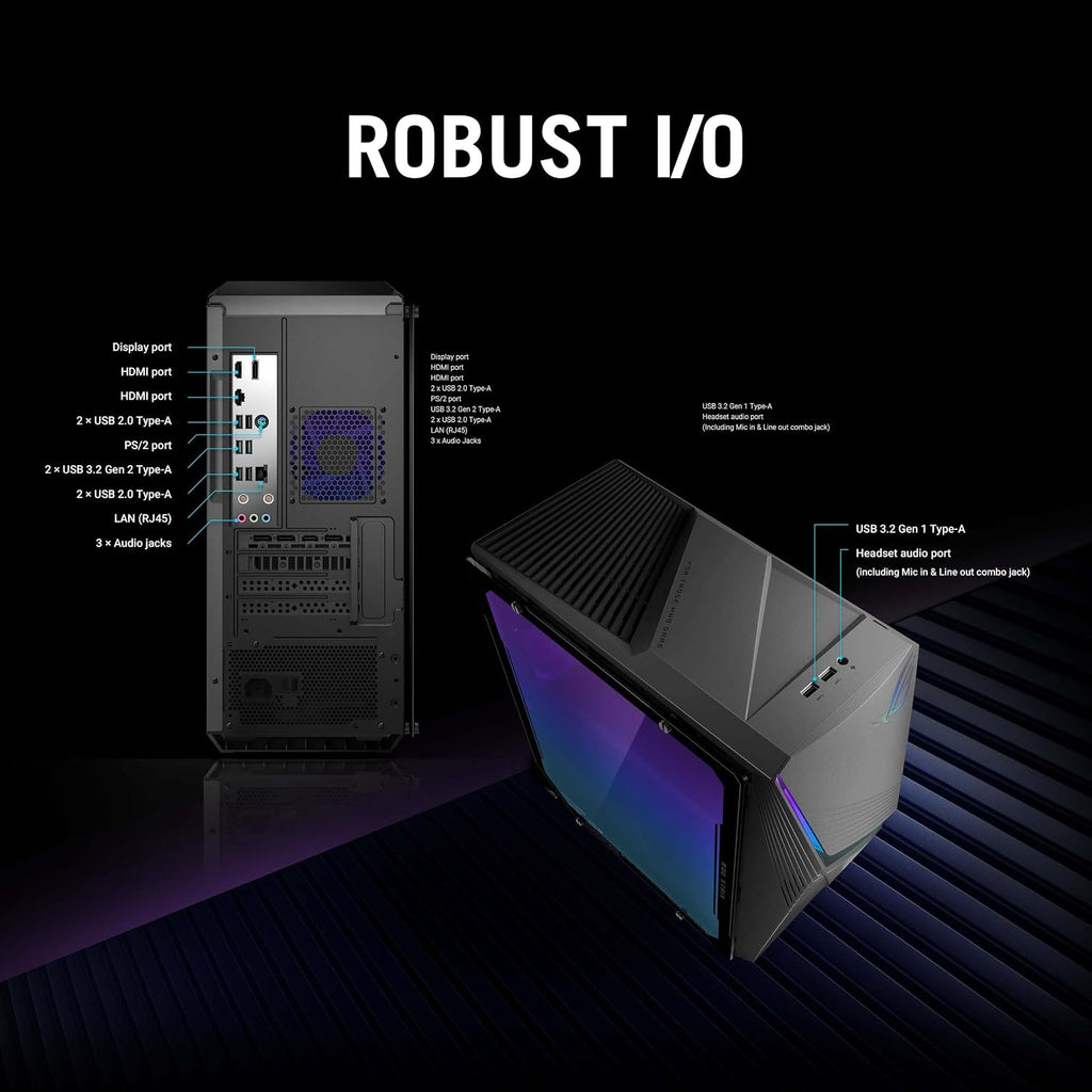 ASUS ROG G13CH (2024) Gaming Desktop PC, Intel® Core™ i7-14700F, NVIDIA® GeForce RTX™ 4060 Dual, 1TB NVMe™ PCIe® Gen4 SSD, 16GB DDR5 RAM, Windows 11, G13CHR-PS766
