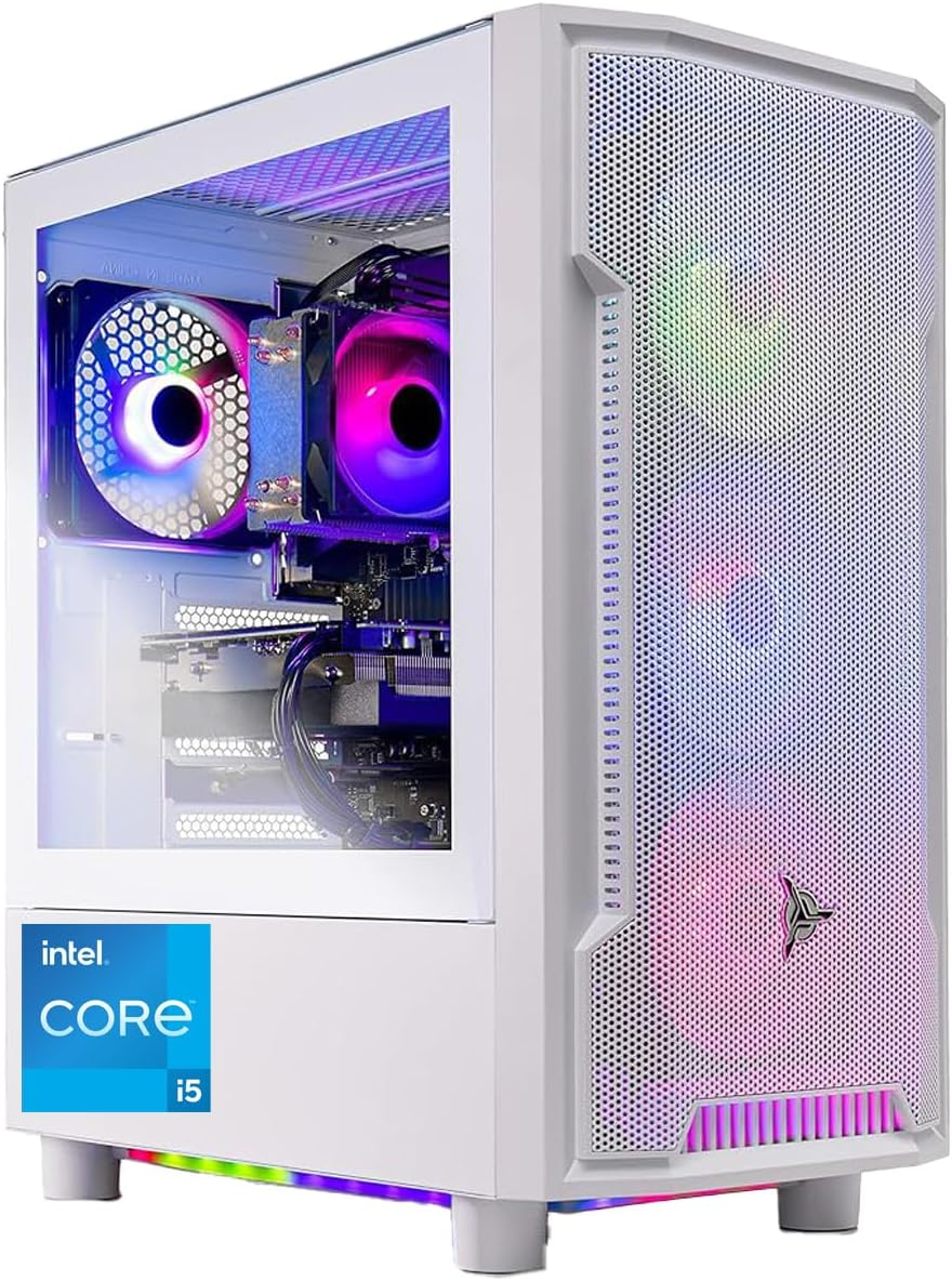 Skytech Archangel Gaming PC Desktop, Intel i5 13400F 2.5 GHz (4.6GHz Turbo Boost), Intel ARC B580 (Better Than 4060), 1TB NVMe SSD, 16GB DDR5 RAM 6000, 650W Gold PSU, Wi-Fi, Win 11