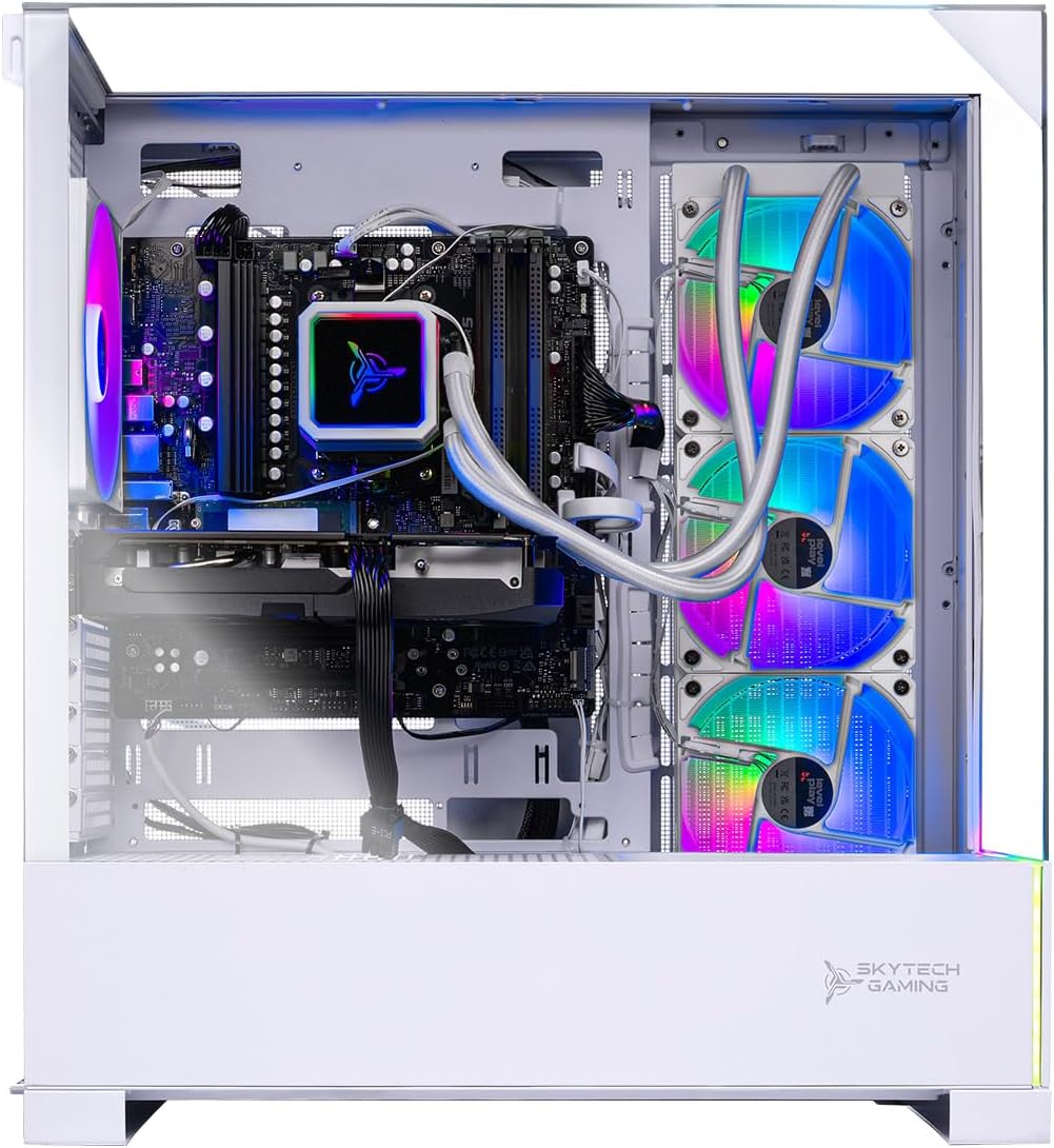 Skytech Gaming Archangel 5 Gaming PC, AMD Ryzen 7 7800X3D 4.2GHz, NVIDIA RTX 5060 Ti 16GB, 1TB NVMe SSD, 32GB DDR5 RAM 6000, 750W Gold PSU, 360 ARGB AIO, Wi-Fi, Win 11, Desktop