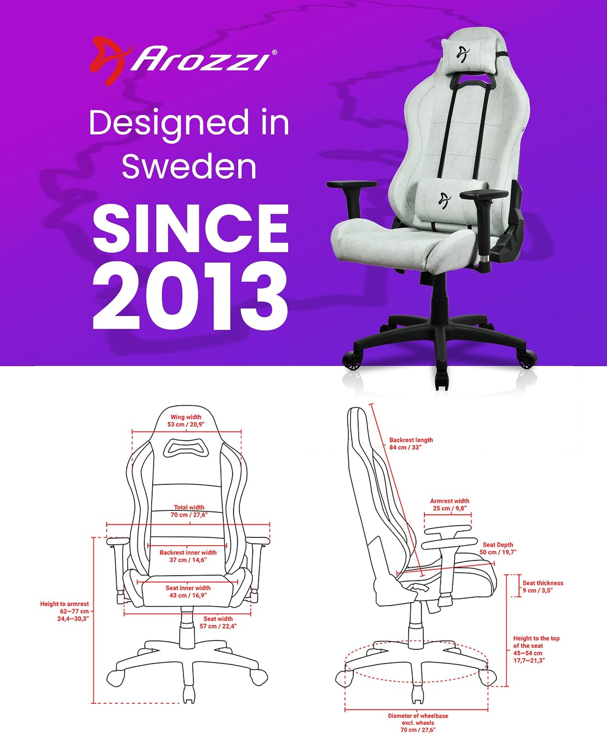 Arozzi Torretta Soft Fabric Gaming Chair, Breathable Fluid-Repellent Ergonomic Office Chair with Adjustable Height, 3D Armrest & 2 Supportive Pillows (Pearl Green)