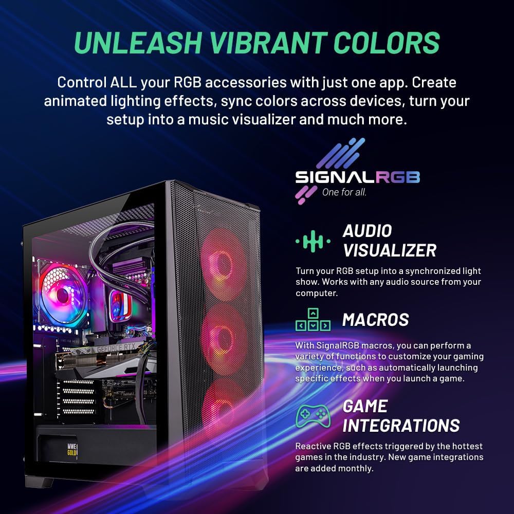 Skytech Gaming Chronos Gaming PC, Ryzen 7 7700X 4.5 GHz, RTX 4070, 1TB NVME, 32GB DDR5 RAM RGB, 650W Gold PSU Wi-Fi, Win 11 Home, RGB-Keyboard and RGB-Mouse Included