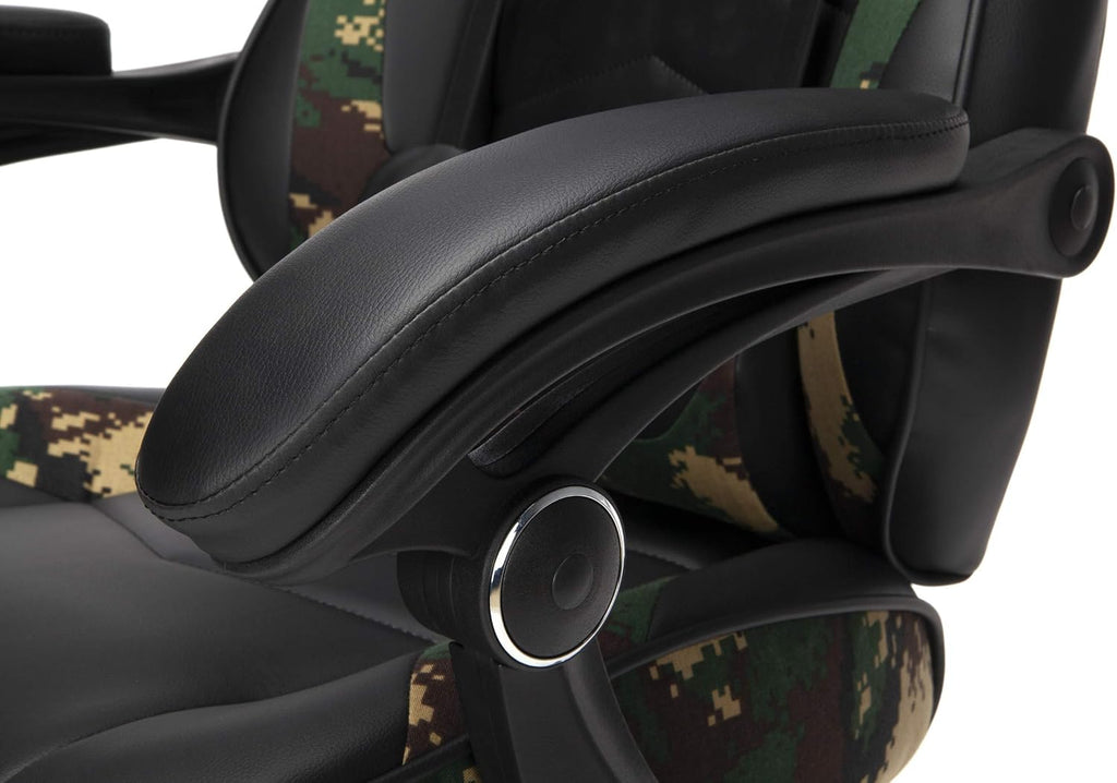 RESPAWN 110 Ergonomic Gaming Chair with Footrest Recliner - Racing Style High Back PC Computer Desk Office Chair - 360 Swivel, Adjustable Lumbar Support, Headrest Pillow, Padded Armrests - 2019 Camo