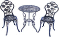 KAILI Outdoor Furniture Bistro Set with Rose Pattern 1 Table 2 Chairs for Garden Patio Porch (Rose-Bronzed)
