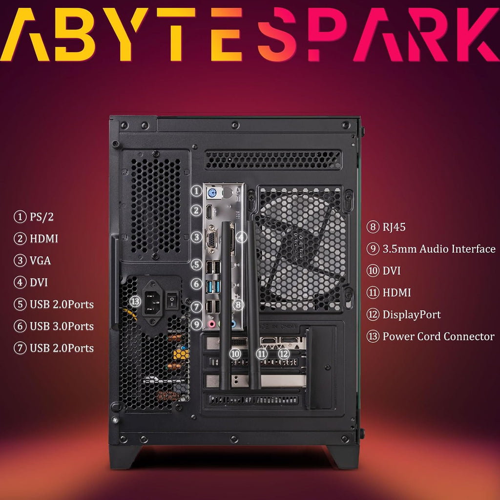 Gaming PC Desktop Computer,Intel Core i7 Desktop,Operating at A Frequency of 3.4-3.9GHz，RTX3050 Graphics Card with 8GB GDDR6 Video Memory,16GB RAM, 512GB SSD,WiFi 5.0,RGB Fan x4,Black