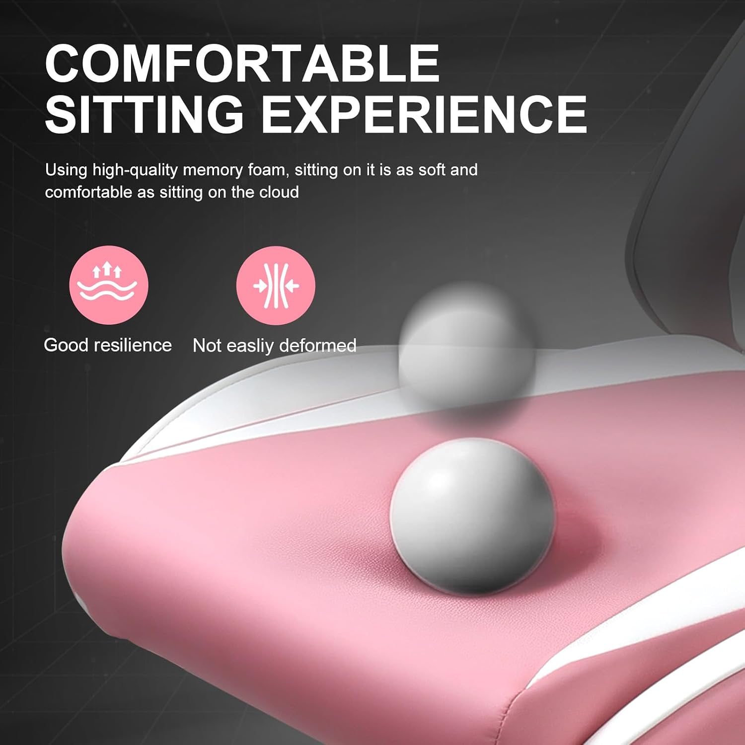 GTPLAYER Gaming Chair with Footrest, Ergonomic Computer Game Desk Chair, Recline Gaming Chair Seat Height Adjustment, Swivel Rocker with Headrest and Lumbar (Pink)