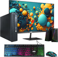 HP Elite 800 G1 USFF Desktop Computer PC, Intel Core i5 4th Gen Processor, 4GB RAM, 120 SSD, MTG New 22 inch Monitor, RGB Speaker and Keyboard Mouse, WiFi Windows 11 64-Bit (Renewed)