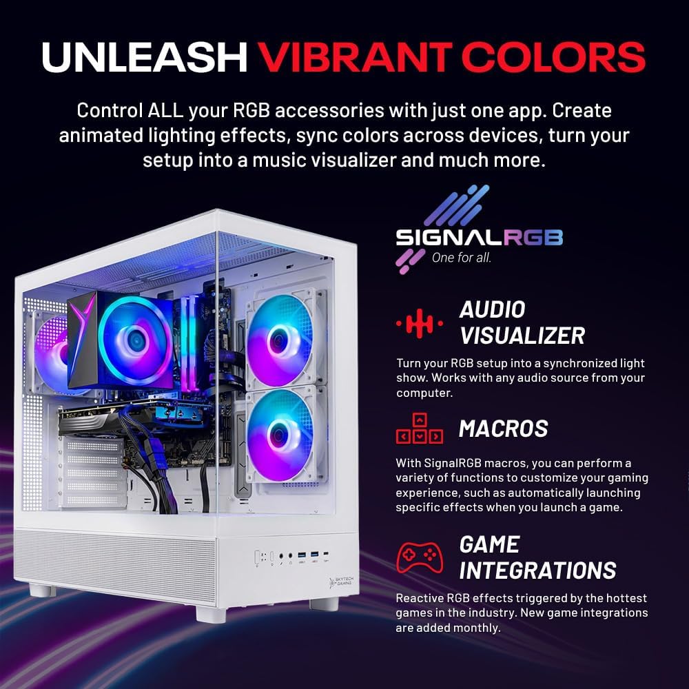 Skytech Gaming Azure 3 Desktop PC, Ryzen 7 7700 3.8 GHz (5.3GHz Turbo), NVIDIA RTX 5060 Ti 16GB, 1TB NVMe SSD, 16GB DDR5 RAM 6000, 650W Gold PSU, Wi-Fi, Win 11