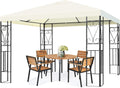 Tangkula 10x10 Ft Patio Gazebo, Outdoor Steel Gazebo with Water-Resistant Canopy, Patio Sun Pavilion Shelter with 100 Square Feet of Shade for Garden, Backyard, Deck Beige