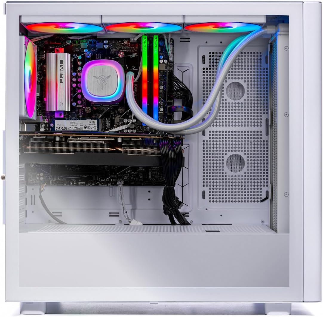 Skytech Gaming Chronos 3 Gaming PC, AMD Ryzen 7 7800X3D 4.2GHz, NVIDIA RTX 5060 Ti 8GB VRAM, 1TB NVMe SSD, 32GB DDR5 RAM 5600, 650W Gold PSU, 360 ARGB AIO, Wi-Fi, Win 11, Desktop