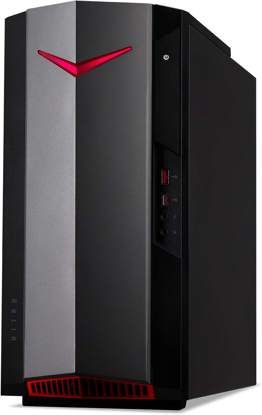 Acer Nitro 50 N50-640-UA91 Gaming Desktop | 12th Gen Intel Core i5-12400F 6-Core Processor | NVIDIA GeForce GTX 1650 | 8GB 3200MHz DDR4 | 512GB NVMe M.2 SSD | Intel Wi-Fi 6E AX211 | Windows 11 Home