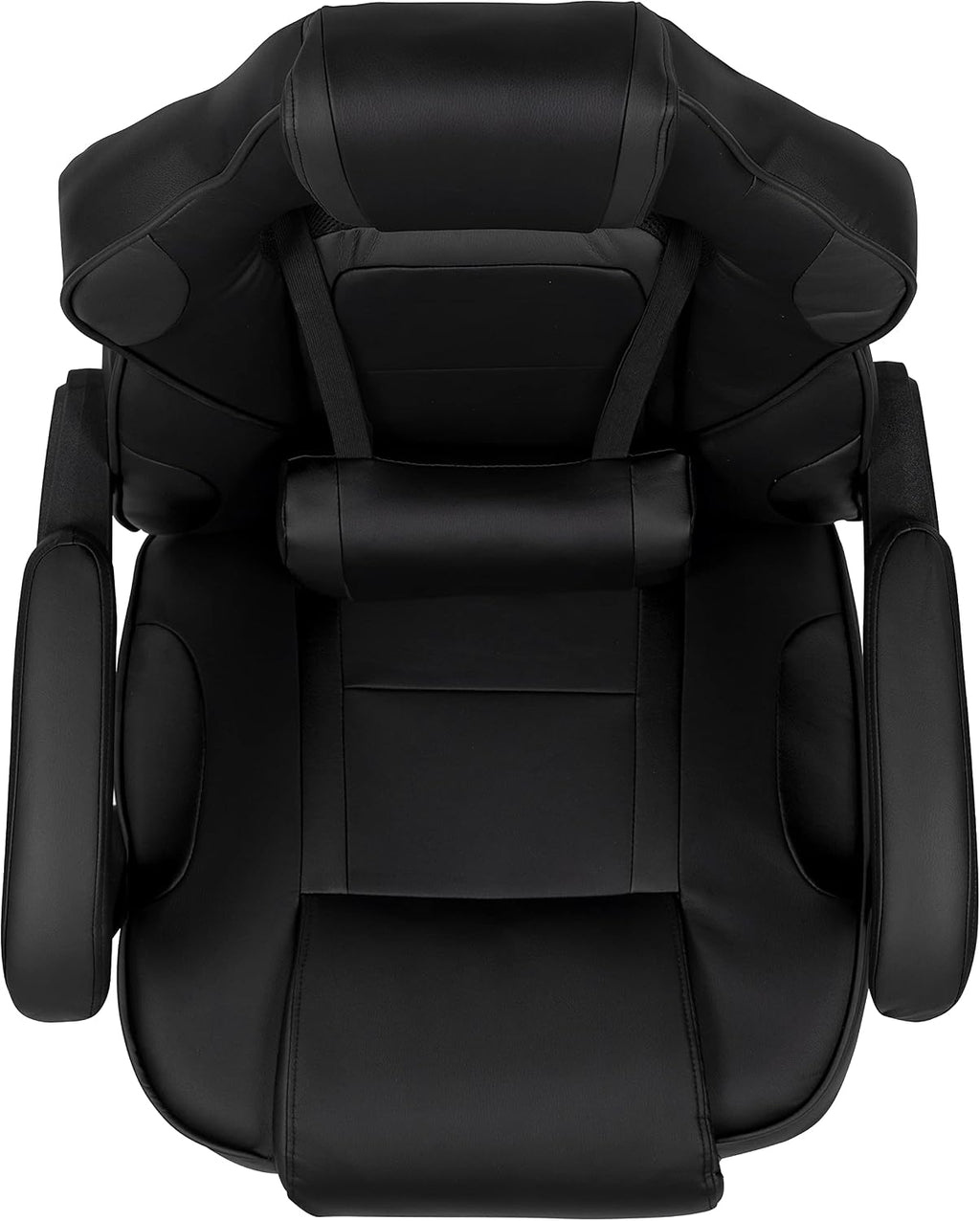 EMMA + OLIVER Black Ergonomic Gaming Chair -Recline Back/Arms, Footrest, Massaging Lumbar