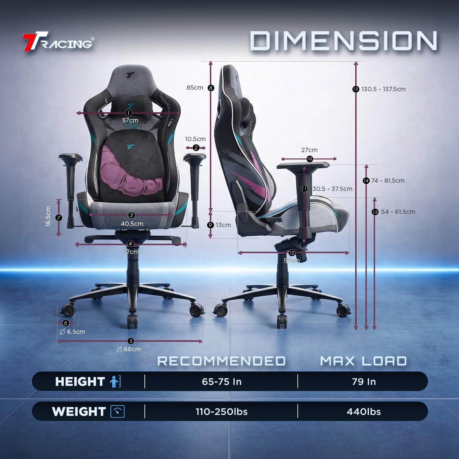 TTRACING Jujutsu Kaisen Toji Gaming Chair, Heavy Duty 440lb Ergonomic Computer Desk Chair with 4D Armrests & 155° Recline, High Back PU Leather Office Chair for Adults, Black