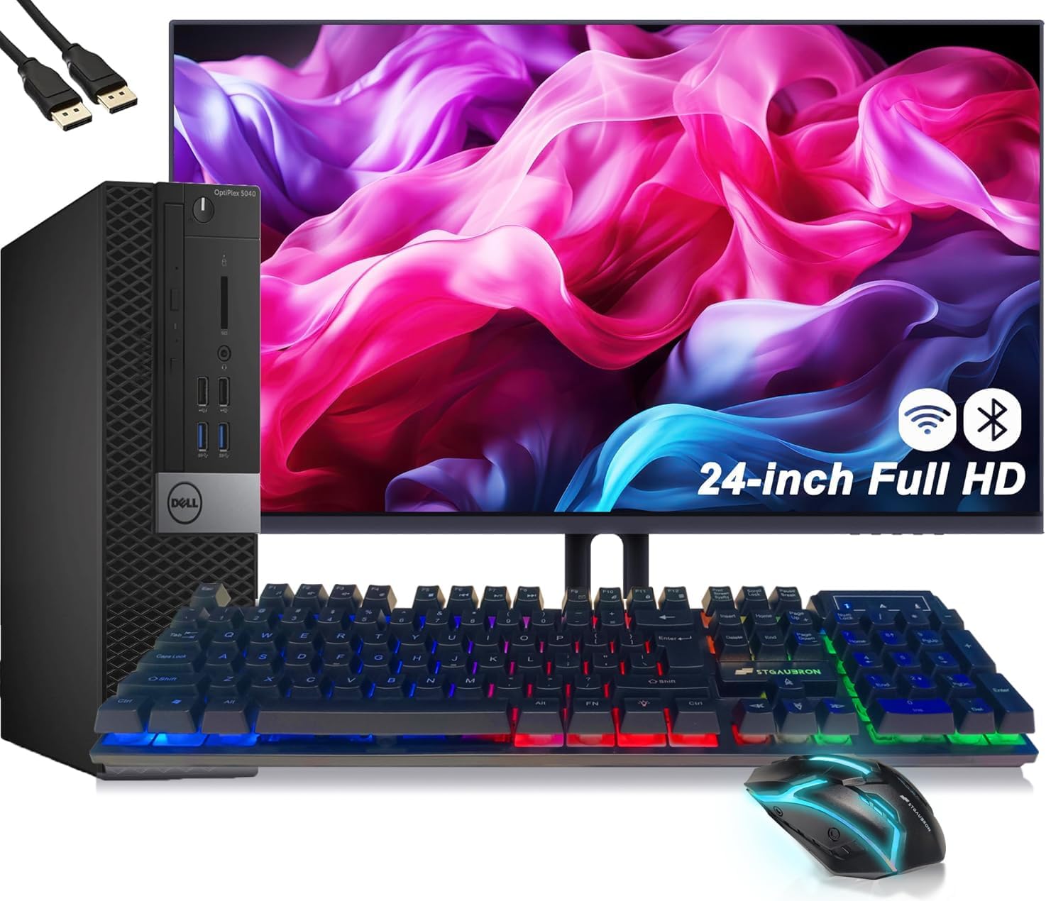 Dell OptiPlex 5040 SFF Desktop Computer PC Bundle Setup with New 23.8' FHD Monitor, Inter Core i5-6600 3.3GHz, 8GB RAM, 256GB SSD, Keyboard & Mouse, Wi-Fi, Bluetooth, Windows 11 Pro (Renewed)