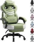 GTPLAYER Gaming Chair, Computer Chair with Footrest and Lumbar Support for Adults, 360°-Swivel Big & Tall Reclining Seat for Office or Gaming (Green)